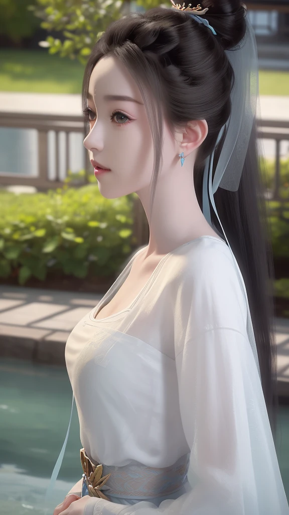 beautiful detailed eyes, beautiful detailed lips, extremely detailed eyes and face, long eyelashes, 1girl, anime, girl in a blue and white dress, standing in water, walking on water, closeup, fantasy, water magic, azur lane style, anime girl cosplay, seraphine ahri kda, splash art, anime , realistic water, water fairy, WLOP art style, Sakimichan art style, best quality, 4k, 8k, highres, masterpiece, ultra-detailed, realistic, photorealistic, HDR, UHD, studio lighting, ultra-fine painting, sharp focus, physically-based rendering, extreme detail description, professional, vivid colors, bokeh