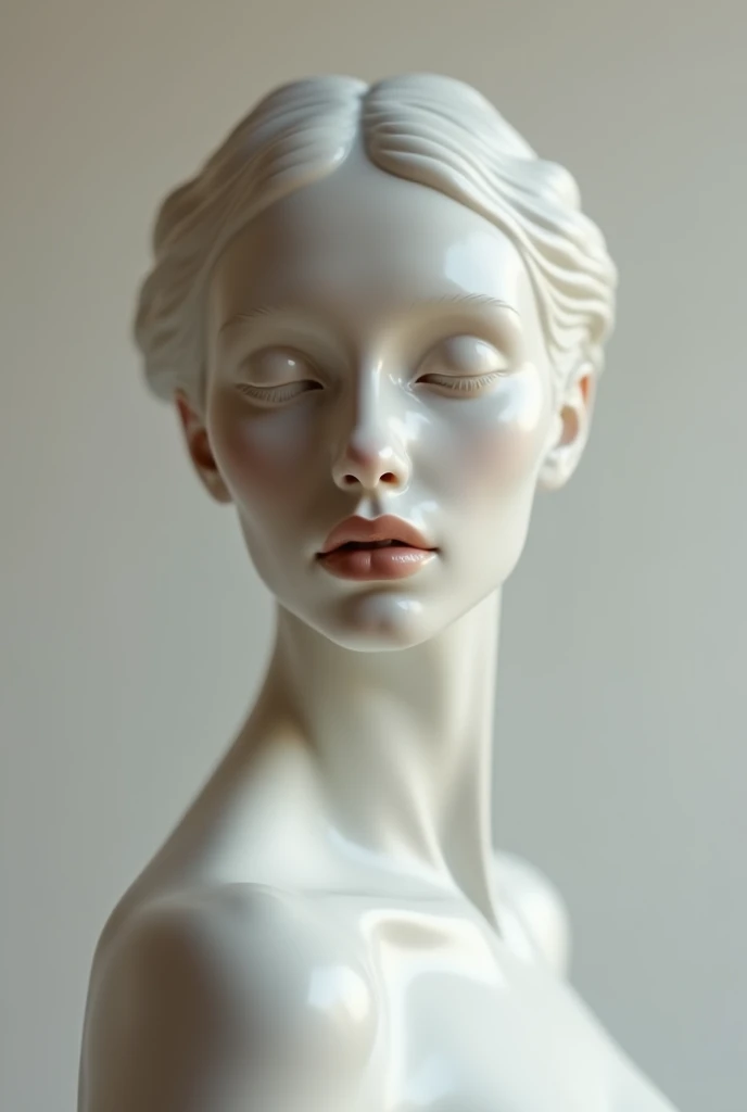 Nude woman, perfect face template