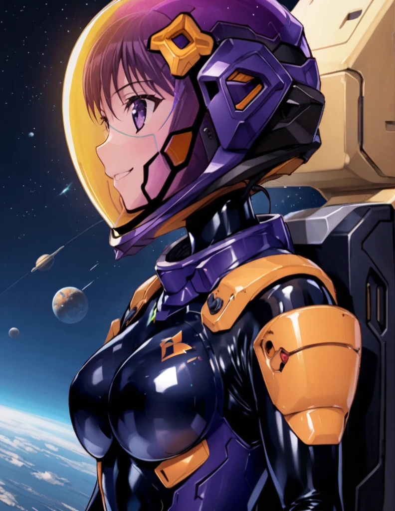 ((Female pilot in the cockpit of a reconnaissance plane), (airplane cockpit), (in flight), (10000 feet altitude)、(sky view):1.7),, short hair, street, emo, PINK hair, white eyes, eyeliner, apocalypse, girl, nside the (cockpit:1.9) of a (futuristic spaceship:1.6), , blush,sitting on a chair, covered navel, space helmet, muvluv, space helm, plug suit , space helmet, eva helm, space suit, short hair, from side, SMILE, VISOR HELMET, FULL BODY