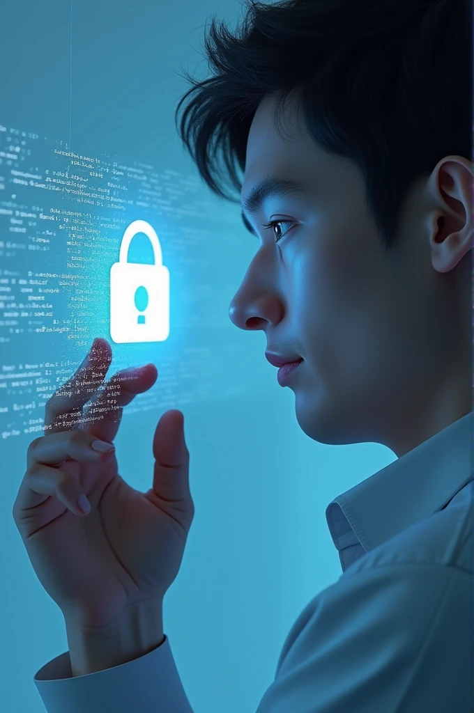 Image of a character with his hand on his ear as if he were showing his ear to an app logo