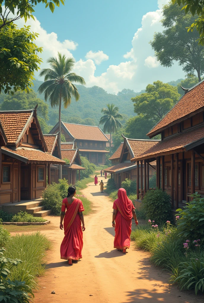 A beautiful village should be built with all the cottages in the cow cart Build everything you need to house a village A beautiful cottage should be everything professional view Everything a jaffna country should have is a beautiful authentic model The surroundings should be clear Build in the best possible wayMust have cottages in real style Village style sarees should be made like walking girls 8k