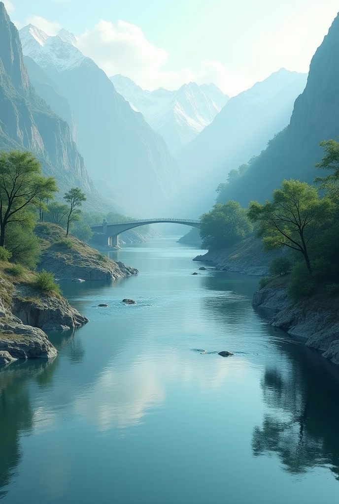 A serene image of the Indus River, showcasing its continuous flow.