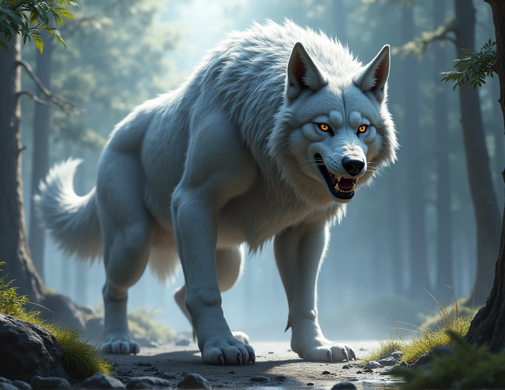  Like all Quileute wolves, he is much bigger than a common wolf. coat: His wolf fur is silvery gray, standing out among the other wolves in the pack. stance: In the form of a wolf, Paul maintains a powerful posture, with bulging muscles and a menacing appearance, which is in keeping with his explosive and aggressive personality.