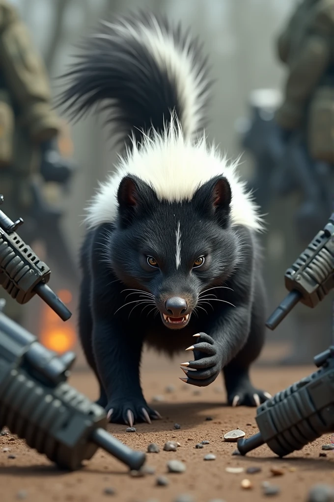Military skunk very upset with f-2000 weaponry