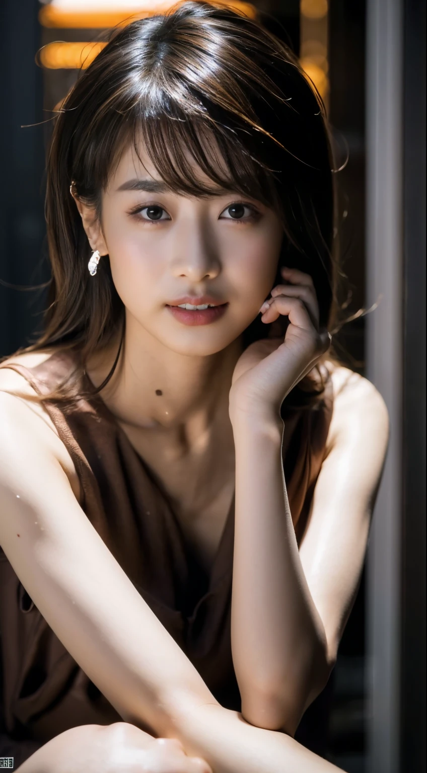 8k、RAW Photos。最high quality、high quality、Extremely detailed photos、Eye for detail、Super detailed face、Ultra-detailed hair、Ultra-detailed body、(photography lighting:1.3)、1 piece for the whole body、The face of a 30 year old.、Puffy eyes、Big eyes、Eyes in good condition。Brown eyes、Dark brown short hair、Good lips、Small lips、(Mid-chest:1.3)、Nice breasts、Natural Makeup、squat、Open your legs、Depiction of areola and nipple、Mekosuji and depiction of the pubic area、