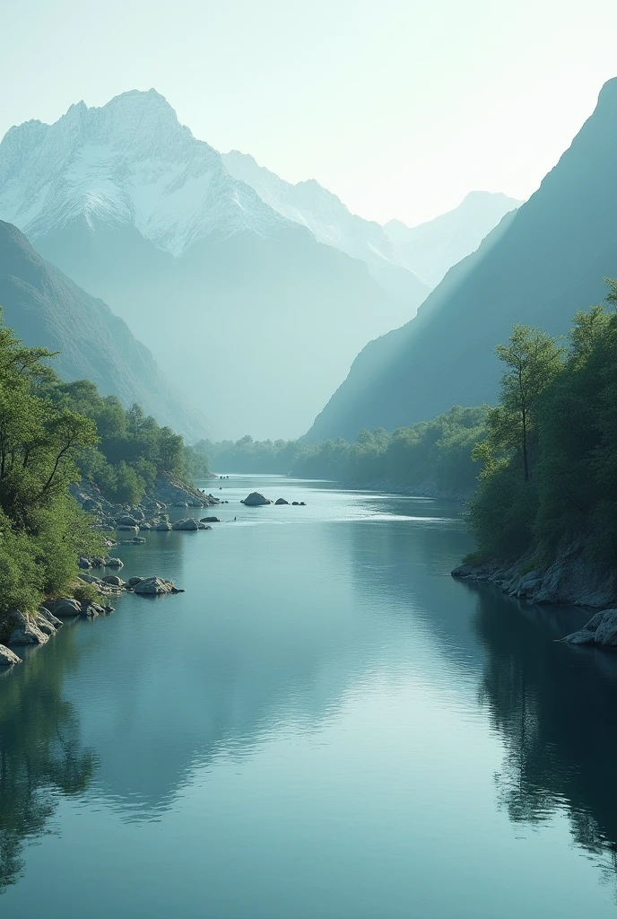 A serene image of the Indus River, showcasing its continuous flow.