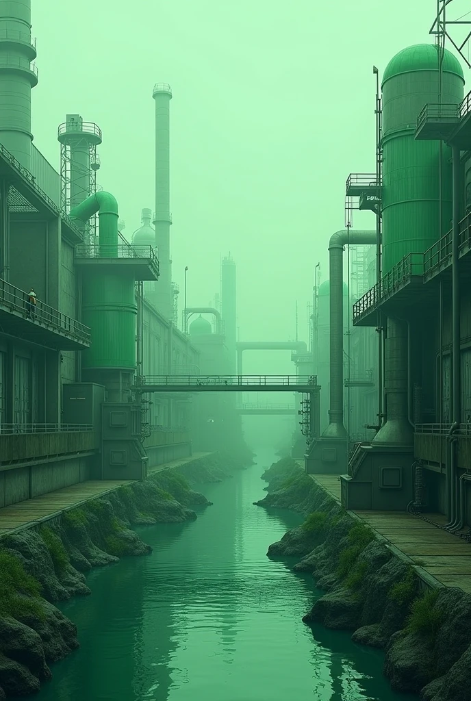 a background for design and installation water treatment, MEP system in industrial with green color. Look more like reality and no anyone in background