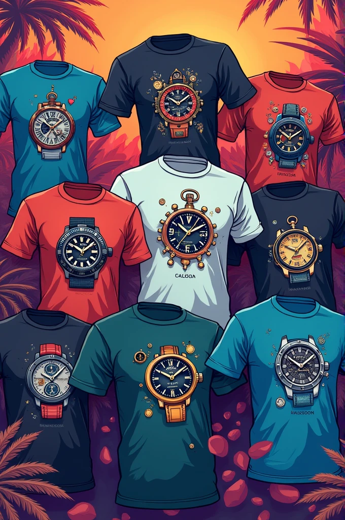 All t-shirt with watches