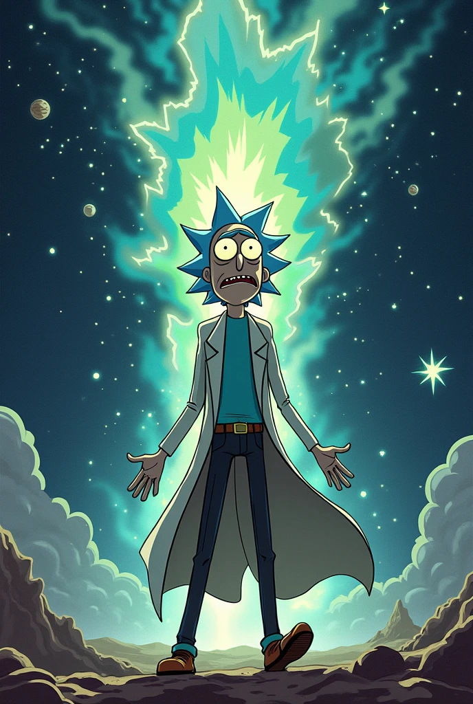 Rick Sanchez steals Goku&#39;s powers in space 