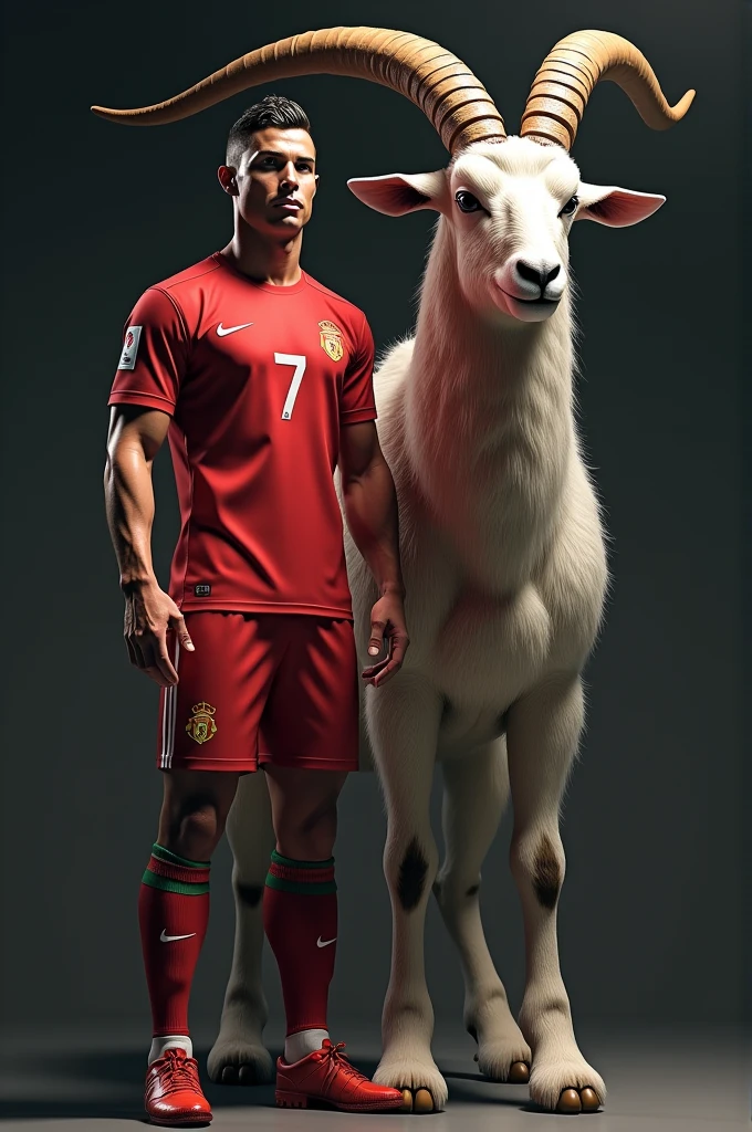 Cristaino Ronaldo beside goat 