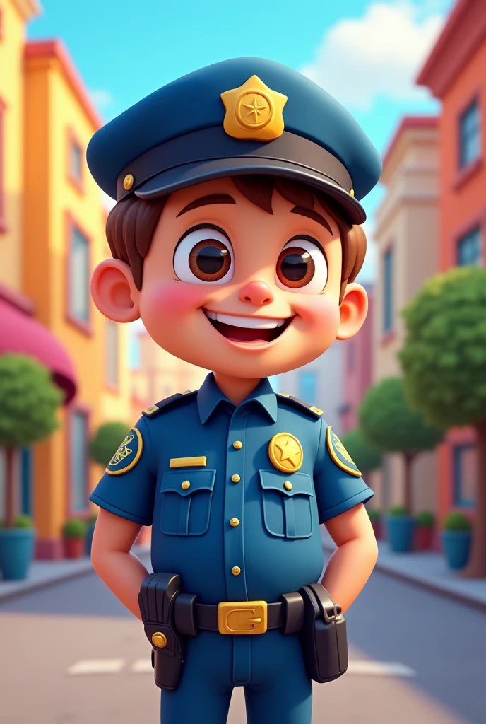 A cartoonist AI image of a policeman