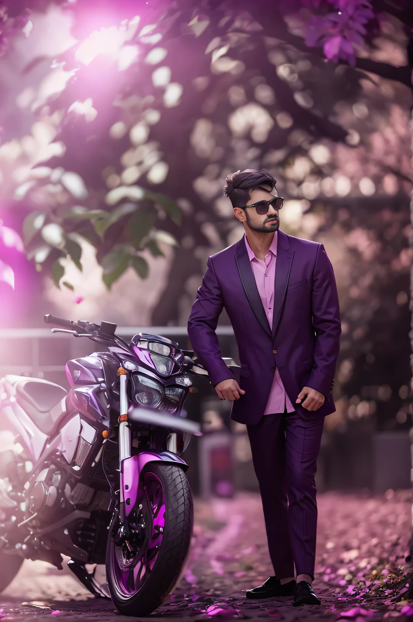 Realistic dark pink and purple colour Bokeh circle portrait photography background 