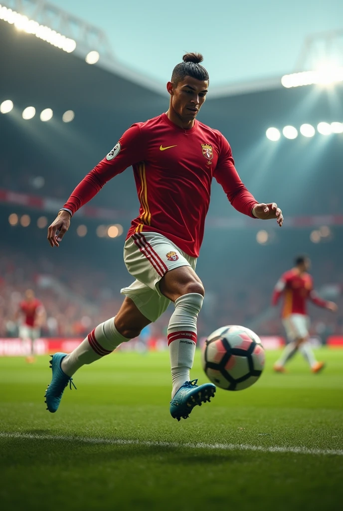 Ronaldo playing football and vlogging together 