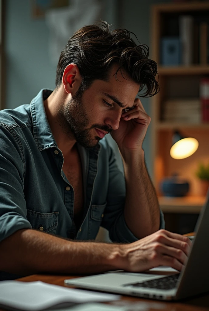 he is doing some work, he is having sex at that moment