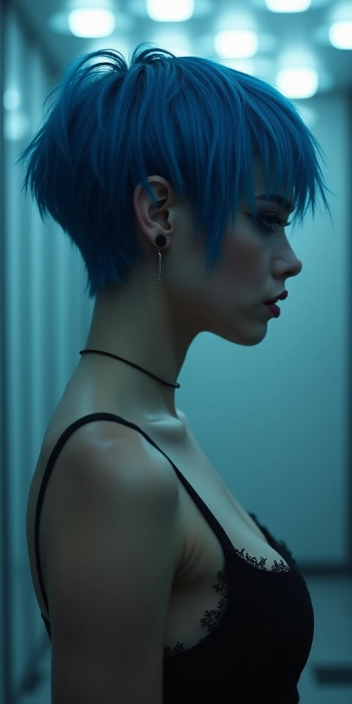 O Poder do Sex Appeal, short blue hair, evil cold