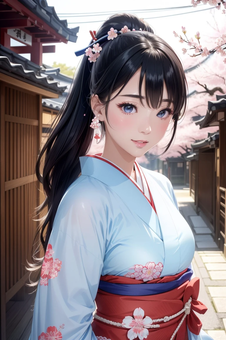 (((Highest quality, 8kで,Ultra-detailed))),One girl,Beautiful girl,an ultra-Small debtace、((Translucent white skin)、(Soft Hair)、Beautiful flower basket、ponytail、Extremely fine eyebrows、Ultra HD、Putting on maiko makeup、Skin whitening、Long and beautiful eyelashes、Beautiful Face, Acura, Anatomically correct, Very detailed顔と肌の質感, Large, detailed eyes, double eyelid, Thin eyebrows, Glitter Eyeliner: 1 Natural Cheeks, Glowing Skin, debtair skin: 1.2, (Glossy Lips: 1.4),Very detailed顔と肌の質感, Eyes with detailed cuts, double eyelid, Natural Cheeks, , Glossy Lips: 1.4,Neat and clean kimono、((Sakura wearing a light blue kimono with red and blue cherry blossom pattern))、(Red and pink cherry blossom pattern obi),((Ukiyo-e style))、Kyoto Style、Kyoto Style、(Red cheeks)、Perfect body,skinny, Tie the waist,Smiling and watching the audience,Stroll through the old streets of Kyoto,【Not blurry,Professional Lighting,Professional Effects、(Tabletop: 1.3), (Maximum resolution: 1.2), (Ultra HDテレビ: 1.2),, Intense cinematic shots, Depth of written boundaryが浅い, Volumetric lighting, debt/2.8, kintsugi,(8k、RAW Photos、masterpiece:1.4)、(Realistic、Photorealistic:1.37)、Shot with CineStill 800T、(究極のHighest quality:1.3)、((Depth of written boundary:))、Absurd、(超High resolution、Extremely detailed CG、High resolution、Realistic、Ultra-detailed、picture、超Realistic、Ultra-detailed、Cinematic atmosphere、8k UHD、Very detailed、trending at artstationh、Award-winning photo、Very detailed写真、High resolution:1.5)】masterpiece, best quality, 1 girl, 独奏, flat breasts, light blue eyes, bangs, blonde hair, wet clothes, t-shirt,no underwear, no pants, standing,pubric hair,crossed arms,dynamic pose