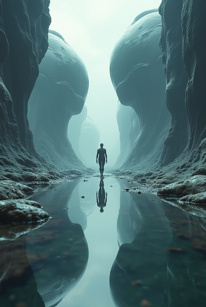 Realistic image mirrored universe curious and enigmatic image undefined alien