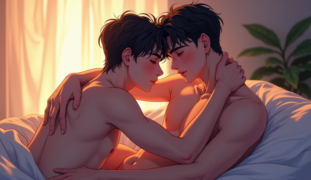 gay anime man making love with another man naked

