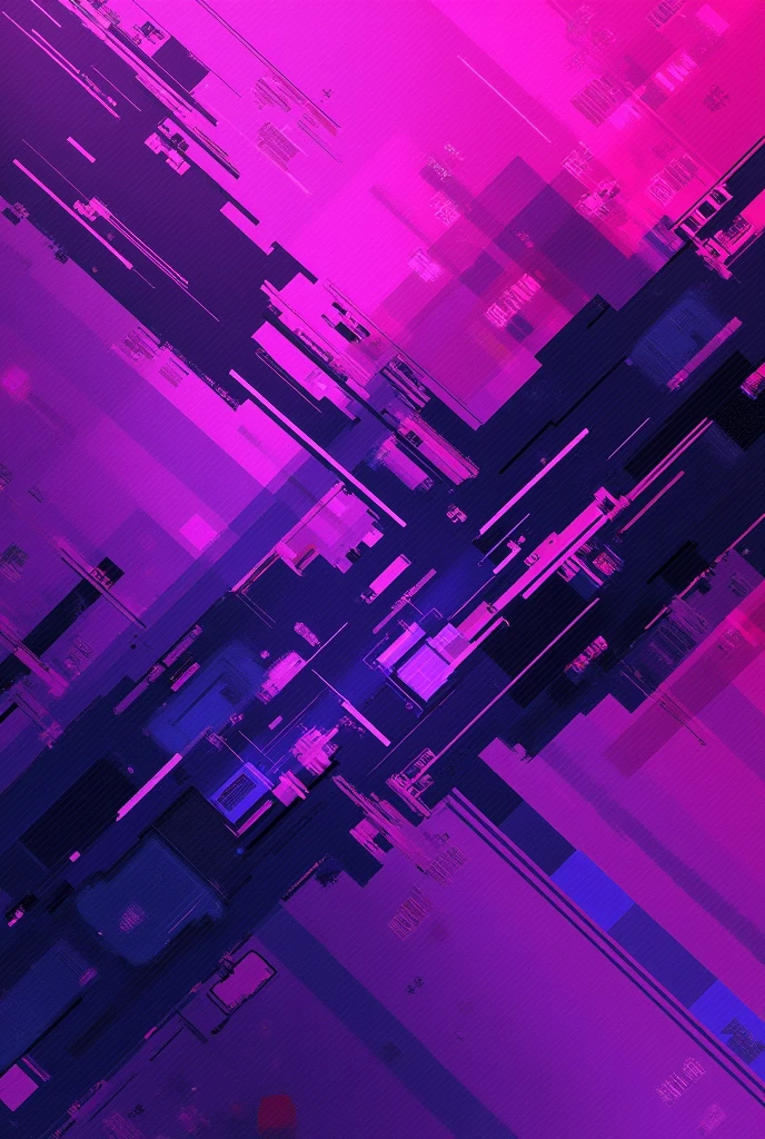 The image features a vivid purple background with a unique and intricate design. The design consists of a combination of glitch and noise elements, creating an abstract and visually striking pattern. The pattern is composed of various shapes and lines that intertwine and intersect, giving the impression of a complex and dynamic texture. The overall style of the image is bold, modern, and artistic, making it an eye-catching and memorable wallpaper choice.