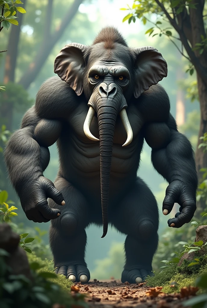 Gorilla ka sharir aur hathi ka sir mix animal