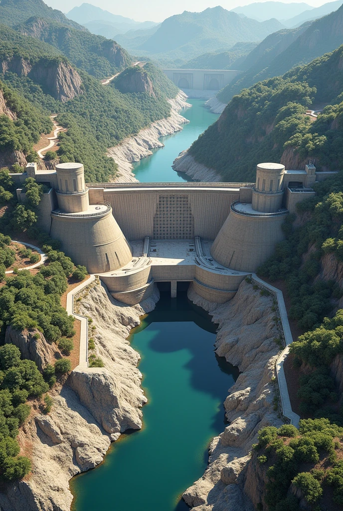 A collage of images, showcasing the 15 planned hydroelectric power stations on the Indus River.