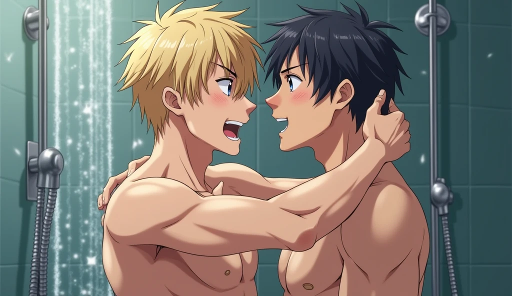gay anime man fucking another anime man in shower