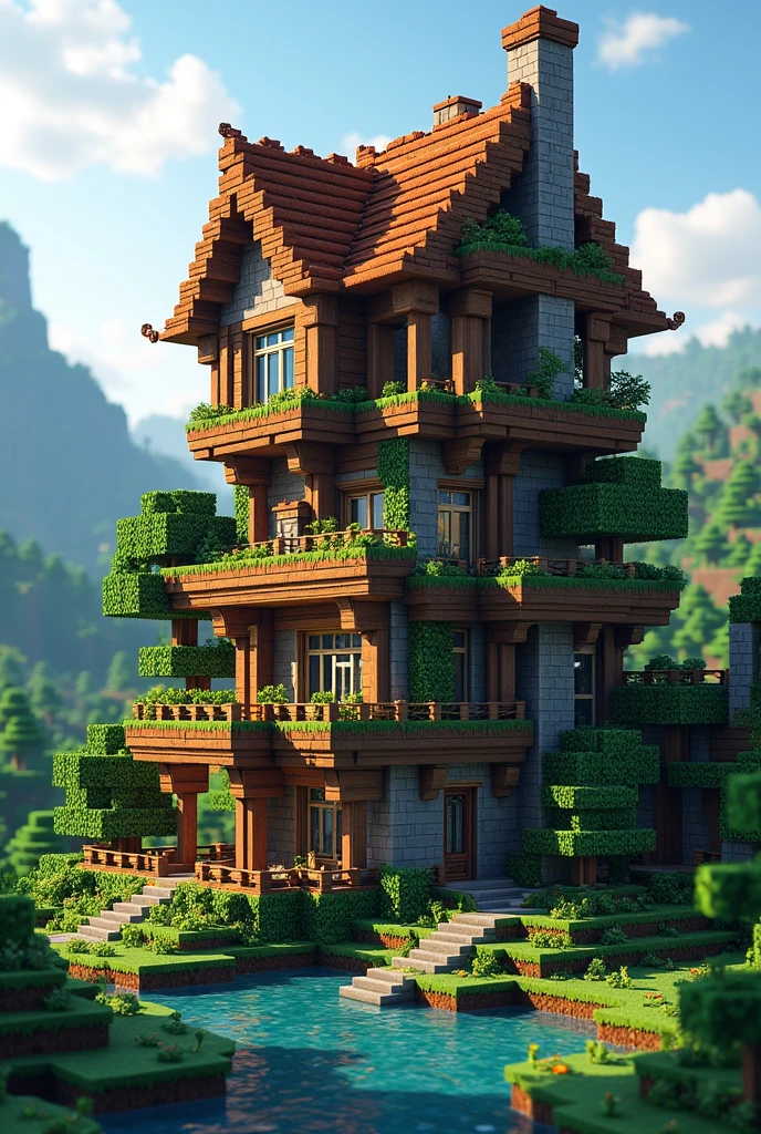 A Minecraft house layer