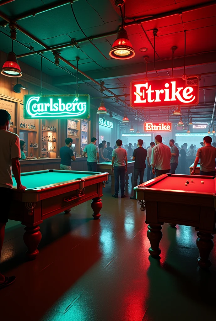 Carlsberg & Billiard name is Strike Pool Cafe for ads banner