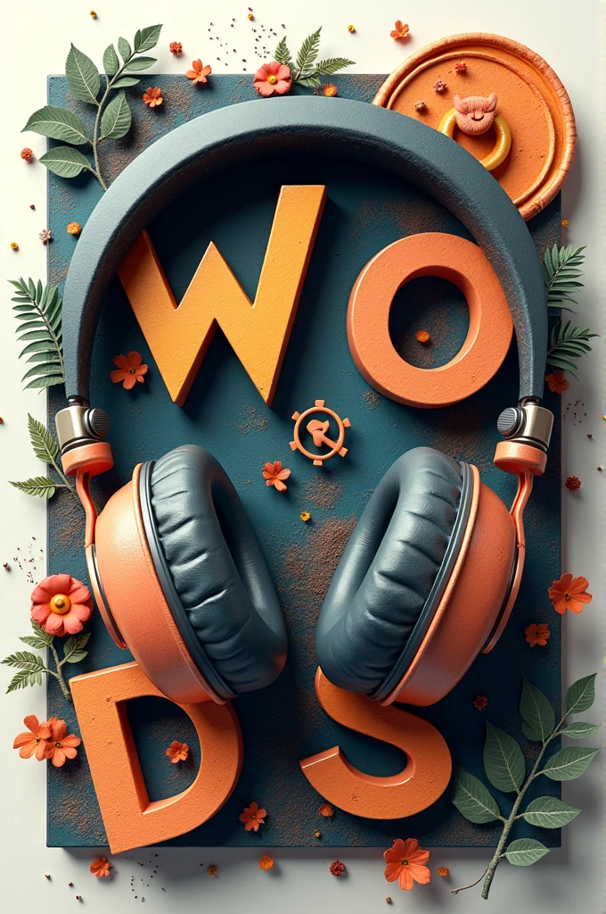 Make a words 3d collabsh but the c make a peace of headphone for words