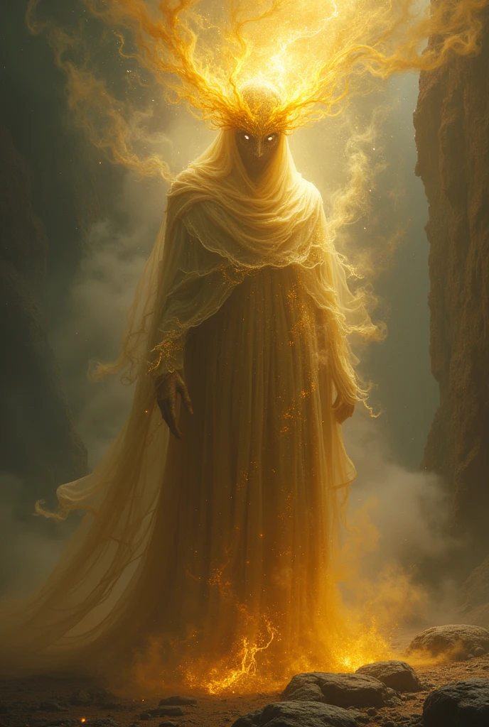 Curious figure similar to the gold of Ofir another universe, to be indefinite like a servant of cosmic smoke