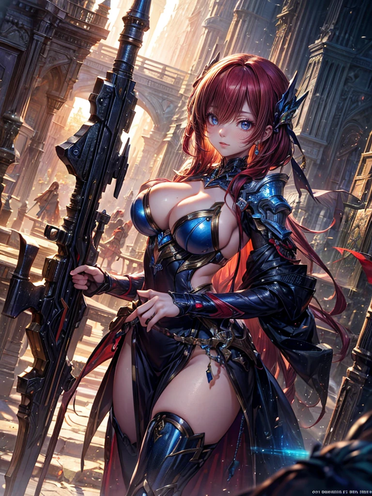 High resolution, Winner of numerous awards, Ultra high definition, Textured skin, retina,
masterpiece,(bestquality),highlydetailed,ultra-detailed,1girl, ()(roboT)(fantasylandscape:1.2,natural lighting:1.5,confidentexpression),(panorama:1.2),mecha, smile,angle、chrome,raw(RED Hair、Beautiful courtesan girl:1.5)(Courtesan's kimono👘:1.5)(Colorful flowers:2.0)(美しい花束💐を手に持つ、Point it at me:1.6)(Machine angel)angel's wing、花束💐を持つ(holding a bouquet of flowers in both hands💐:1.5)(Birthday Celebration、Celebration Festival、Flower storm:1.4)(White dress:1.5)(Petals fluttering:1.7)(holding a bouquet💐:1.8)(Beautiful floral ornaments:2.0)(Long rifle equipment)