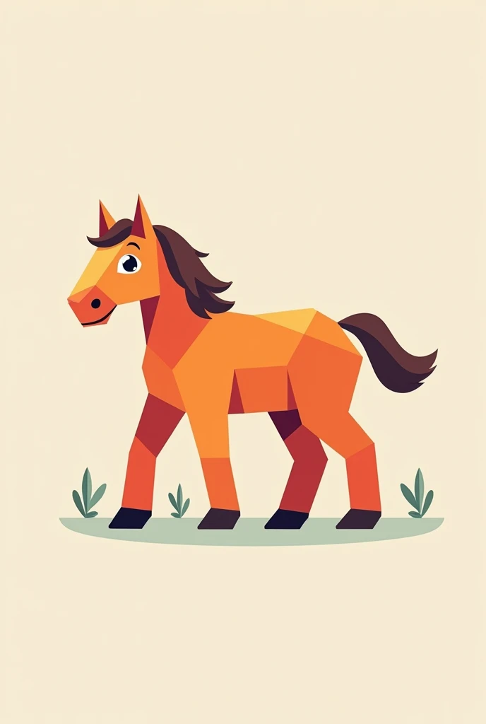 A horse in geometric shape Cartoon