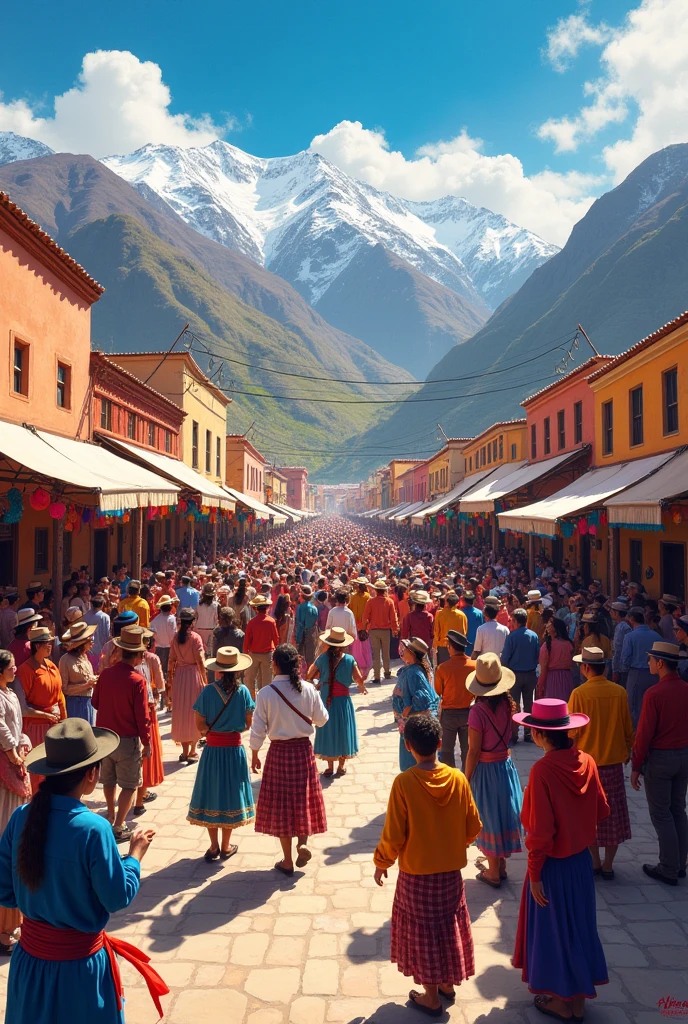 quiero que crees una imagen en la cual este la festividad chilena de la zona north, on, north