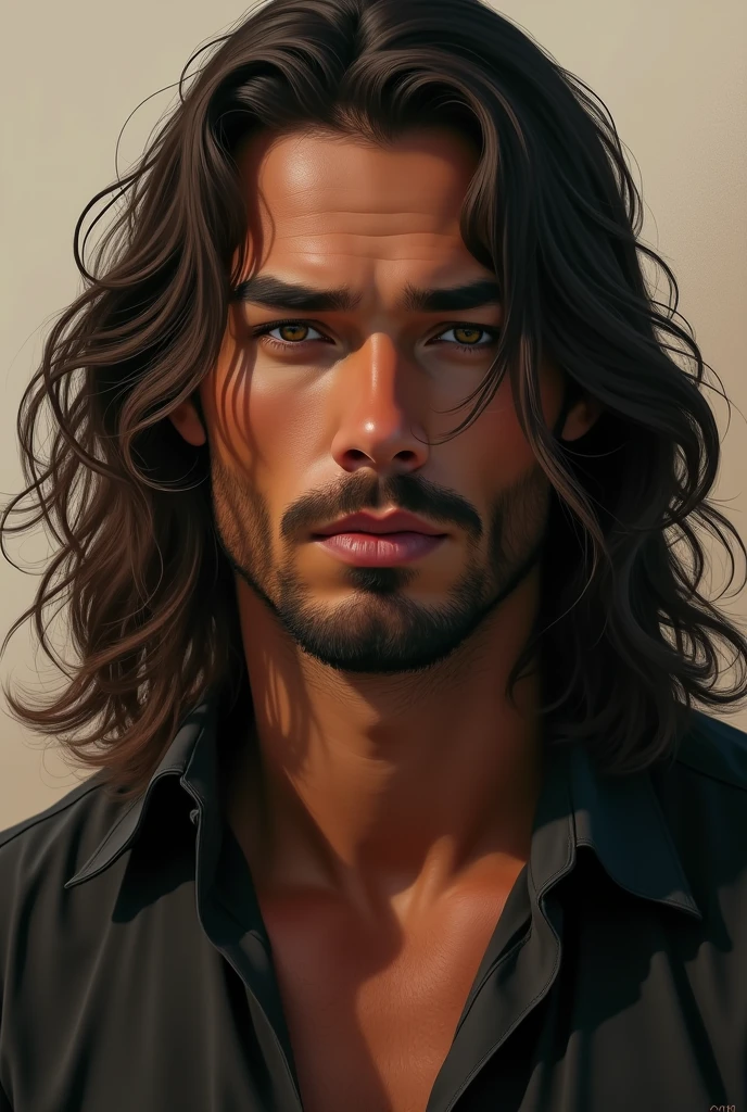 A man with long hair
