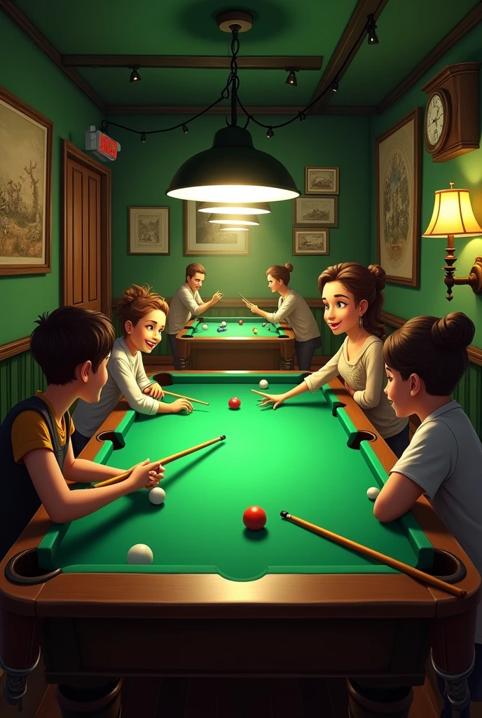Make Carlsberg Strike Pool Cafe Billiard in the middle use background dominant green