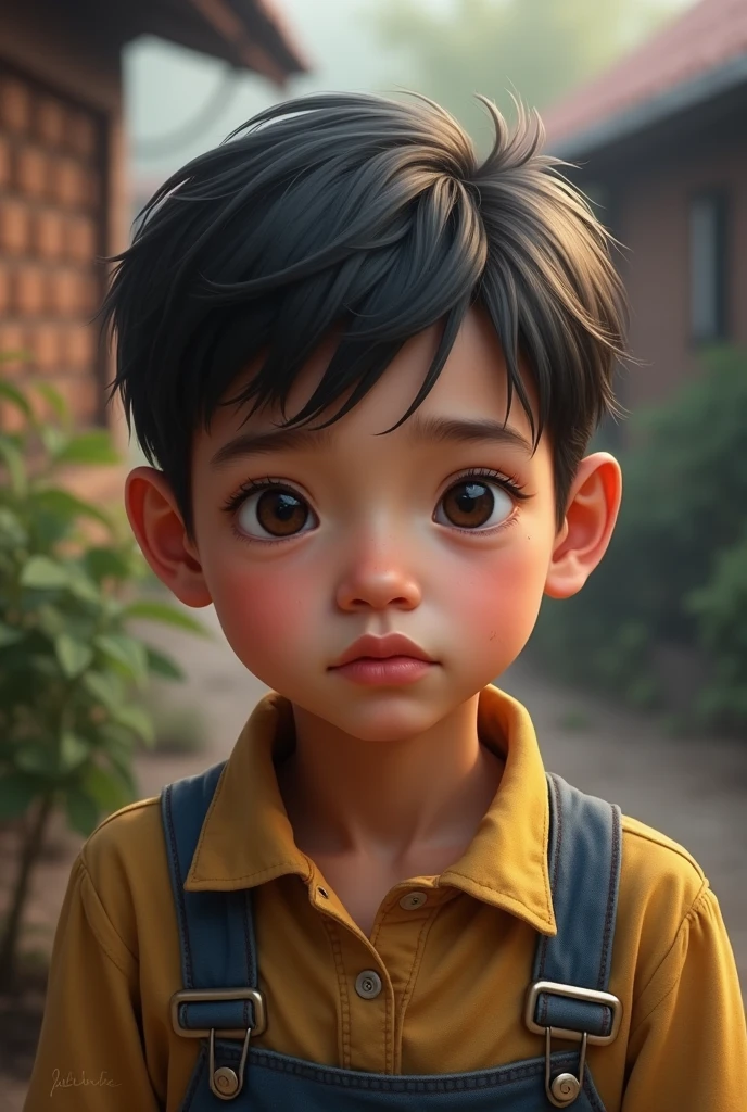 generate a boy picture who grew up in ordinary class
