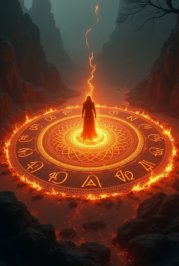 Magic circle, red, fire element
