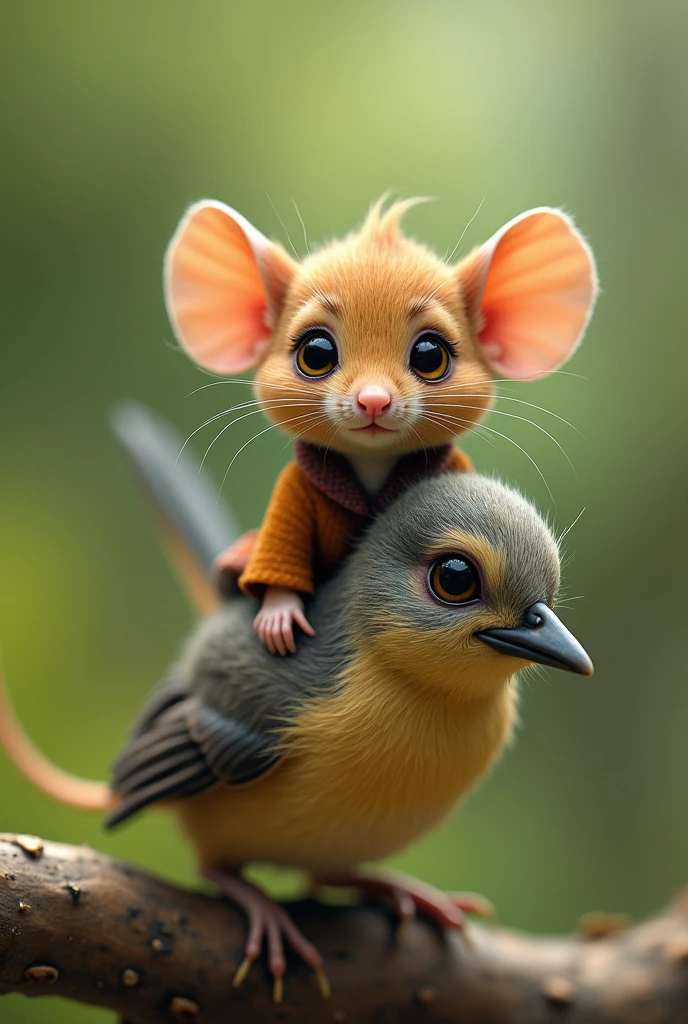 a charming mice on a bird