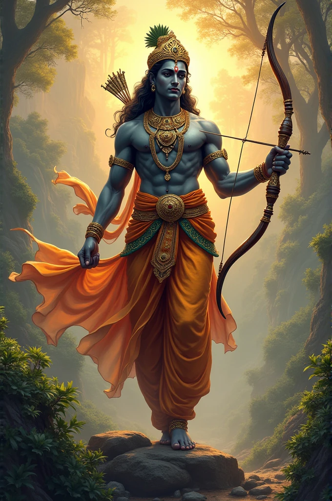 Standing Lord krishna with dhanush