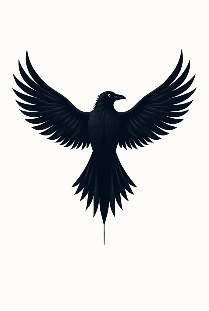 logotype, Crow Drawing , open wings, ancient egypt style, white background, moderno, letter V, masonry , moderno.