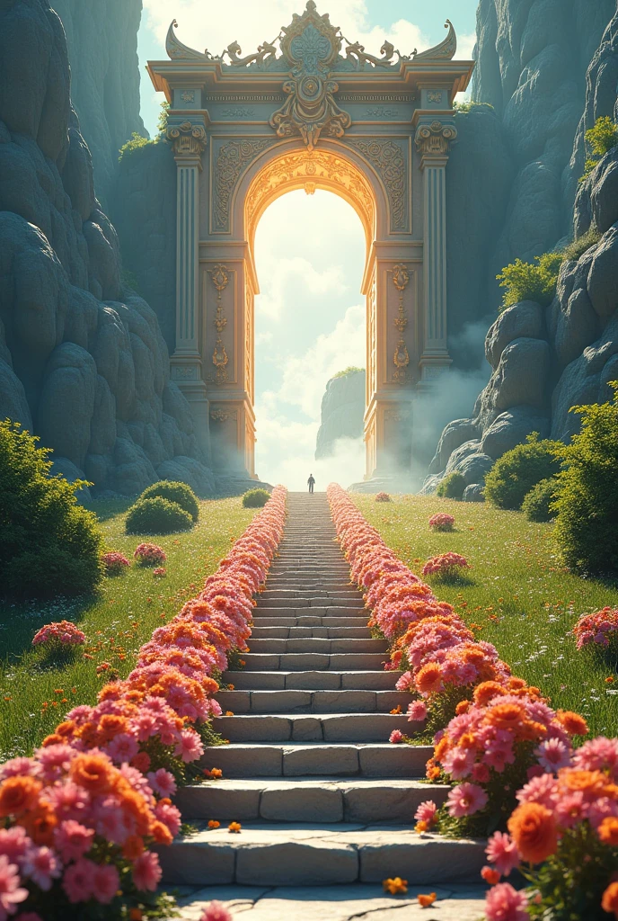 more direct flower steps from earth to the beautiful divine gate