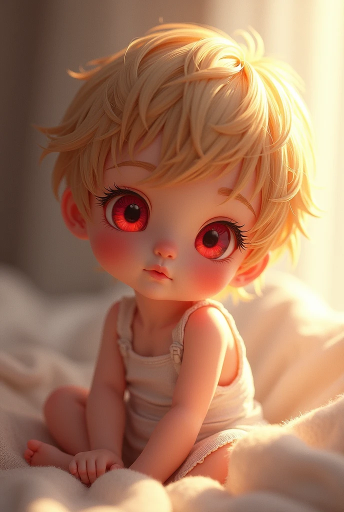 +cute boy+Sweet+blond hair+red eyes+small+nsfw