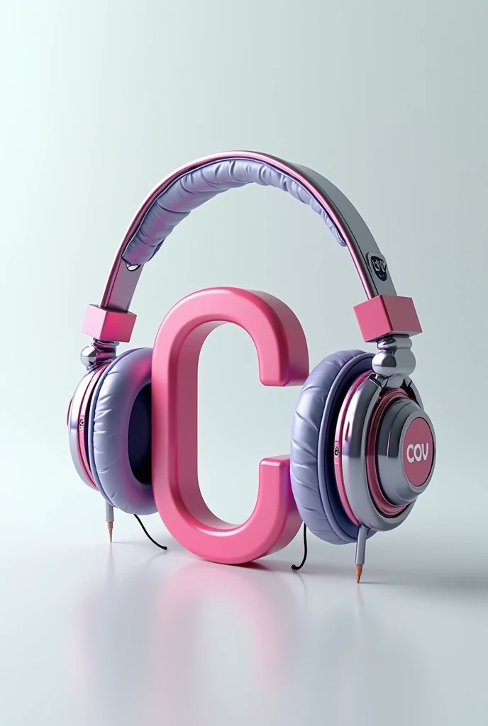 “collabsh” but the word c make a peace of headphone for words that form letter c to form “collabsh” Make a words fonts 3d