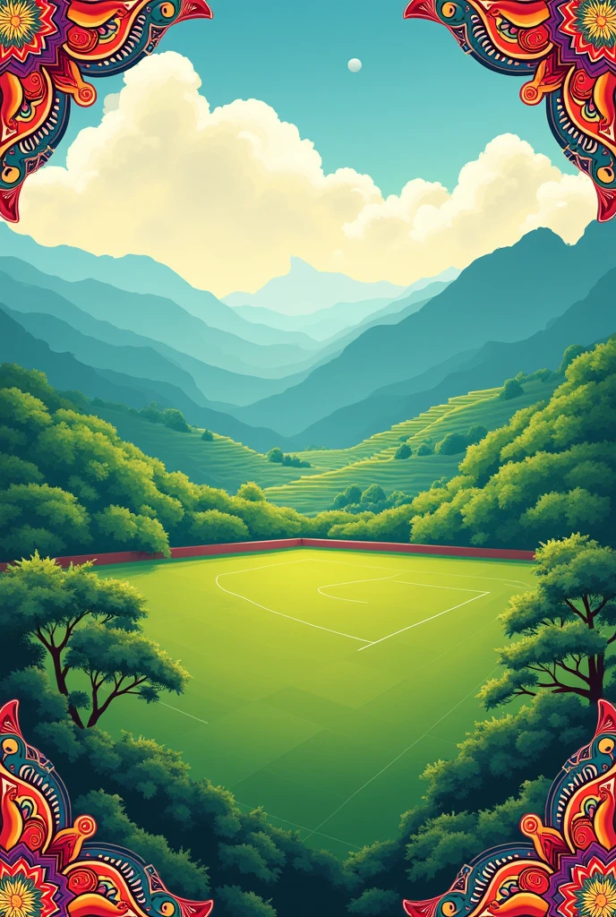 MAKE A BACKGROUND IMAGE FOR A LETTER INVITING FOR FOR FOOTBALL MATCH NEPALI STYLE