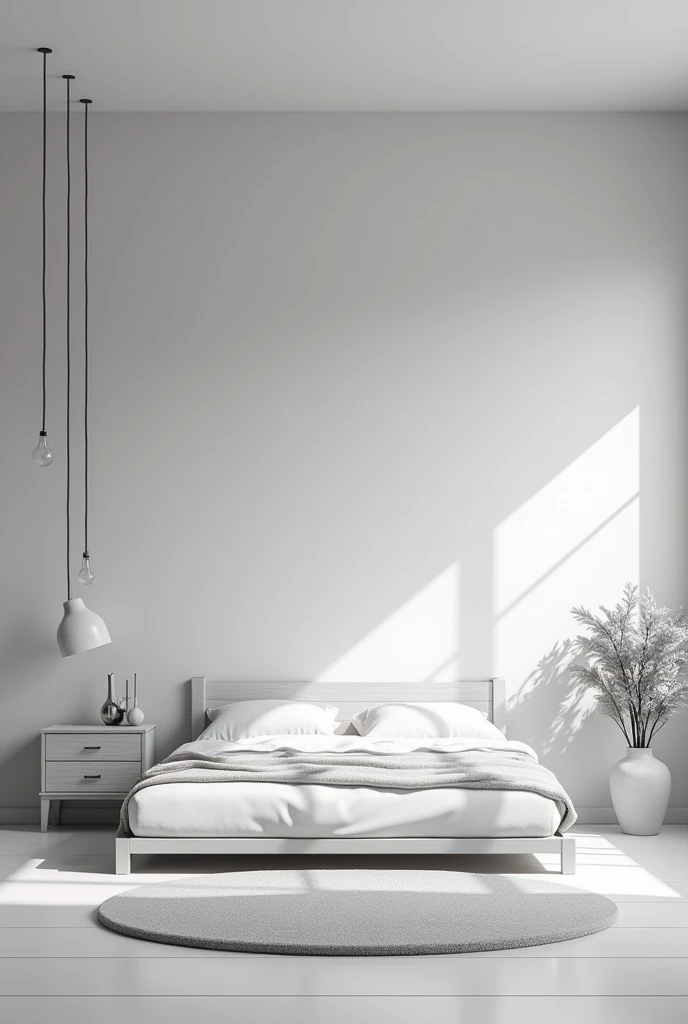 Image of a bedroom without colors