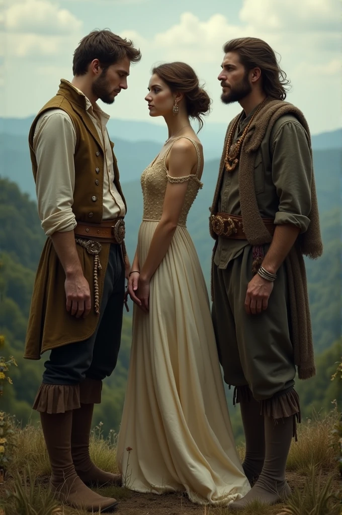 I want to dub a love triangle from afar, a woman in the middle of two men, one rich and the other poor.