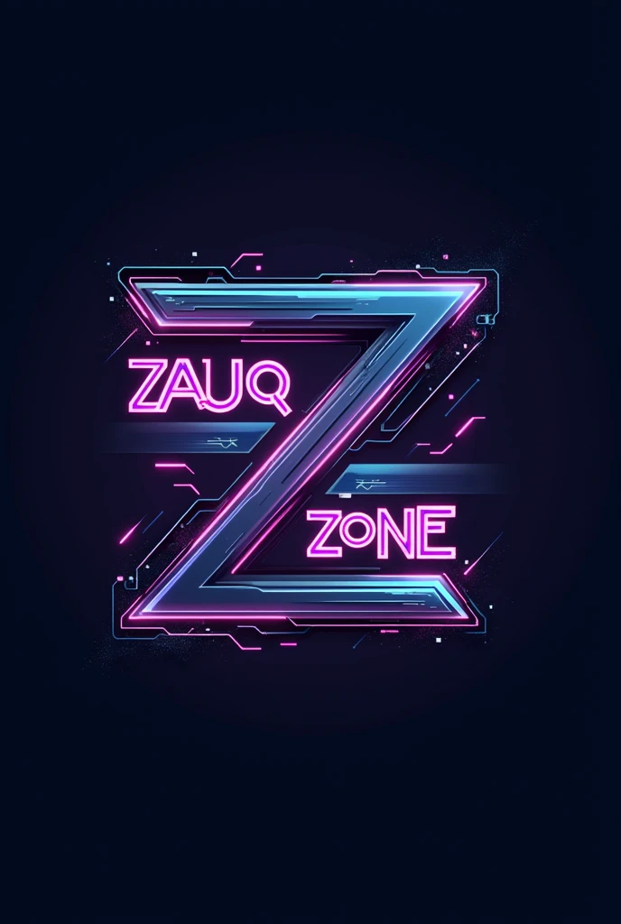 Create a cyber type logo by named Zauq Zone for e-commerce business