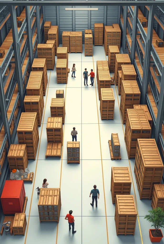 A plan of a restaurant food warehouse