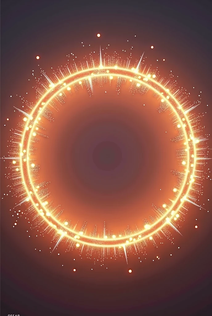 I want you to make a circle with a solid edge with shine around it only on the outside looking like sparkles so I can put a photo in the center