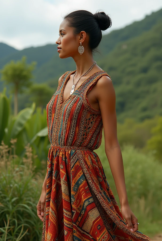 A woven dress inspired by the Guane culture 
